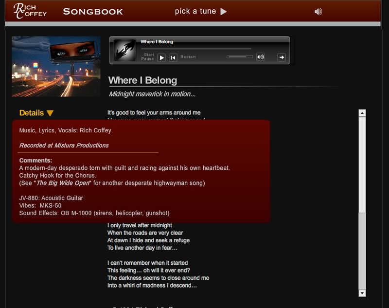 RC Songbook song example screenshot